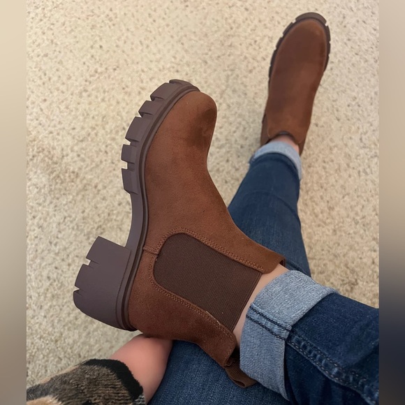 Shoes | New Brown Suede Slip On Combat Boots | Poshmark